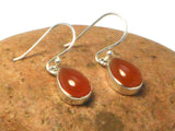 Orange CARNELIAN Sterling Silver 925 Gemstone Drop Earrings