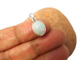 Small Oval White OPAL Sterling Silver 925 Gemstone Pendant