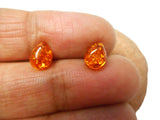 Cognac AMBER Sterling Silver Gemstone teardrop Stud Earrings 925 - 8 x 10 mm