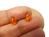 Cognac AMBER Sterling Silver Gemstone teardrop Stud Earrings 925 - 8 x 10 mm