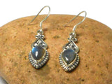 Fiery Teardrop shaped LABRADORITE Sterling Silver Gemstone Earrings 925
