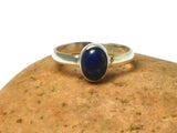 Blue Oval shaped LAPIS LAZULI Sterling Silver Gemstone Ring 925