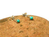 Small Round Shaped Blue TURQUOISE Sterling Silver 925 Gemstone Stud Earrings - 3 mm