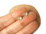 Round Green PREHNITE Sterling Silver 925 Gemstone Stud Earrings - 5 mm