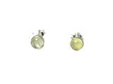 Round Green PREHNITE Sterling Silver 925 Gemstone Stud Earrings - 5 mm