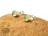 Round Green PREHNITE Sterling Silver 925 Gemstone Stud Earrings - 5 mm