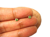 Small Round Grade 'A' Tsavorite (Green Garnet) Sterling Silver 925 Gemstone Stud Earrings - 3 mm