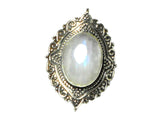 Large Oval Moonstone Sterling Silver 925 Gemstone Ring