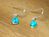 Blue Teardrop TURQUOISE Sterling Silver 925 Gemstone Drop Earrings