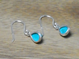 Blue Teardrop TURQUOISE Sterling Silver 925 Gemstone Drop Earrings
