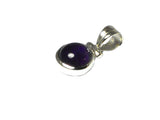 Round Purple AMETHYST Sterling Silver 925 Gemstone Pendant