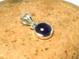 Round Purple AMETHYST Sterling Silver 925 Gemstone Pendant