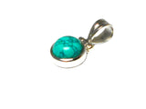 Blue Round TURQUOISE Sterling Silver 925 Gemstone Pendant