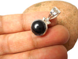 Round Shaped Black ONYX Sterling Silver 925 Gemstone Pendant