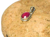 Small Pink Oval Shaped RUBY Sterling Silver 925 Gemstone Pendant