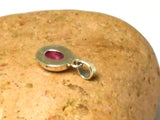 Small Pink Oval Shaped RUBY Sterling Silver 925 Gemstone Pendant