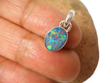 Fiery Oval Australian OPAL Sterling Silver 925 Gemstone Pendant