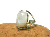 Oval Moonstone Sterling Silver 925 Gemstone Statement Ring