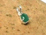 Small Green Oval EMERALD Sterling Silver 925 Gemstone Pendant