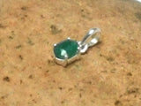 Small Green Oval EMERALD Sterling Silver 925 Gemstone Pendant
