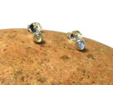 Round LABRADORITE Sterling Silver Gemstone Stud Earrings 925 - 3 mm