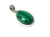 Green Teardrop Malachite Sterling Silver 925 Gemstone Pendant