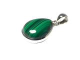 Green Teardrop Malachite Sterling Silver 925 Gemstone Pendant