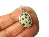 Oval Dalmation Jasper Sterling Silver 925 Pendant