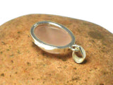 Pink Oval Rose QUARTZ Sterling Silver 925 Gemstone Pendant