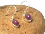 Pink Oval  RUBY Sterling Silver 925 Gemstone Earrings
