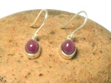 Pink Oval  RUBY Sterling Silver 925 Gemstone Earrings