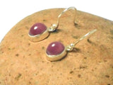 Pink Oval  RUBY Sterling Silver 925 Gemstone Earrings
