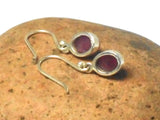 Pink Oval  RUBY Sterling Silver 925 Gemstone Earrings