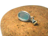 Oval Blue CHALCEDONY Sterling Silver 925 Gemstone Pendant