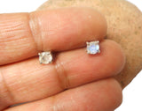 Small Round MOONSTONE Sterling Silver Stud Earrings 925 - 4 mm