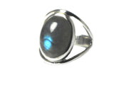 Fiery LABRADORITE  Sterling Silver 925 Oval Gemstone Ring