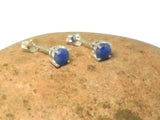 Blue Round SAPPHIRE Sterling Silver Stud Earrings 925 - 5 mm