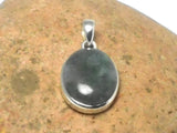 Oval Green Moss Agate Sterling Silver 925 Gemstone Pendant