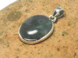 Oval Green Moss Agate Sterling Silver 925 Gemstone Pendant