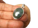 Oval Green Moss Agate Sterling Silver 925 Gemstone Pendant