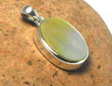 White Oval Mother of Pearl Sterling Silver 925 Gemstone Pendant
