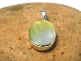White Oval Mother of Pearl Sterling Silver 925 Gemstone Pendant
