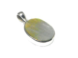 White Oval Mother of Pearl Sterling Silver 925 Gemstone Pendant