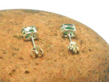 Green Oval EMERALD Sterling Silver 925 Stud Earrings - 5 x 7 mm