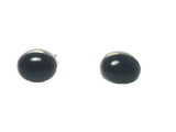 Oval Black Onyx Sterling Silver Stud Earrings 925 - 8 x 10 mm