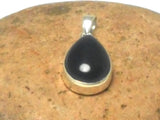 Teardrop Black ONYX Sterling Silver 925 Gemstone Pendant