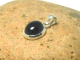 Small Oval Shaped Black ONYX Sterling Silver 925 Gemstone Pendant