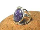 Purple Oval CHAROITE Sterling Silver 925 Oval Gemstone Ring