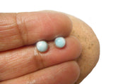 Round Blue LARIMAR Sterling Silver 925 Gemstone Stud Earrings - 5 mm