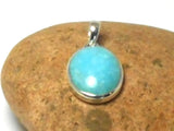 Blue Oval Shaped Smithsonite Sterling Silver 925 Gemstone Pendant